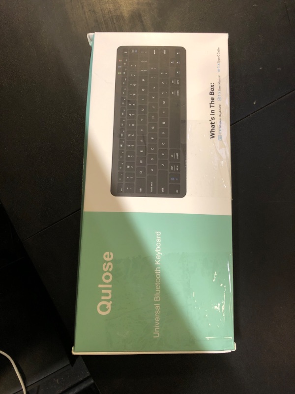 Photo 1 of Qulose Bluetooth Keyboard, Ultra-Slim Wireless Keyboard for iPad, Rechargeable Ergonomic Computer Keyboard for iOS, Android, Windows PC Tablets Phone, Black