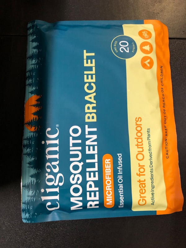 Photo 1 of Cliganic Mosquito Repellent Microfiber Bracelets (20 Pack) - for Adults and Kids, DEET Free Wristbands
