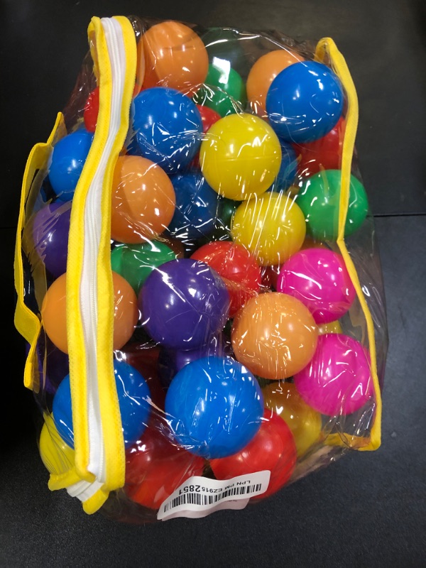 Photo 1 of Hovenlay Ball Pit Balls Phthalate Free BPA Free Crush Proof Plastic - 7 Bright Colors in Reusable Play Toys for Kids with Storage Bag