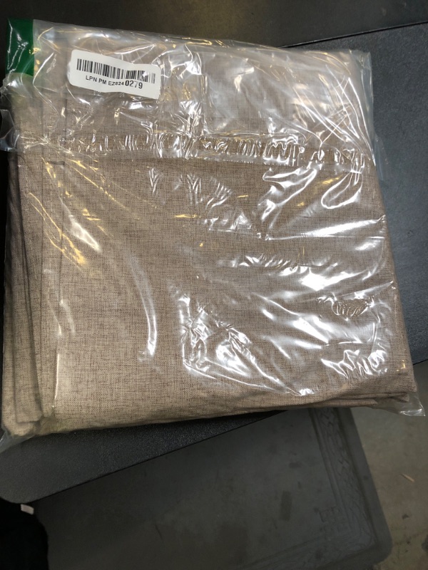 Photo 1 of LAMIT Taupe 100% Blackout Linen Curtains, 63 Inches Linen Textured Thermal Bedroom Curtains Back Tab and Rod Pocket Neutral Panels with White Liner for Farmhouse, 2 Panels, 38 x 63 Inch