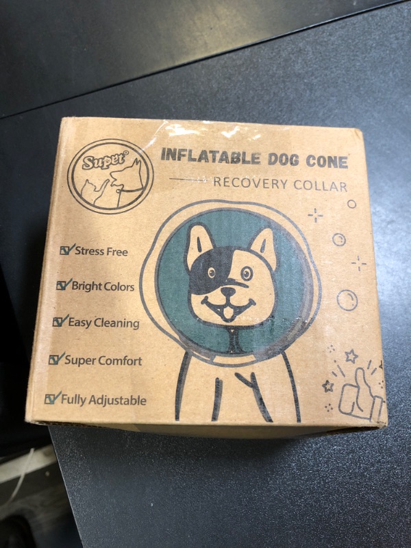 Photo 1 of Supet Raised Inflatable Dog Cone Collar to Stop Licking, Soft Dog Cone Alternative After Surgery, Doggie Neck Donut Collar for Small Medium Large Dogs