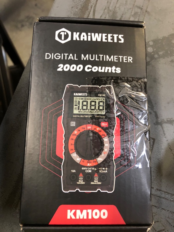 Photo 1 of KAIWEETS Digital Multimeter with Case, DC AC Voltmeter, Ohm Volt Amp Test Meter and Continuity Test Diode Voltage Tester for Household Outlet, Automotive Battery Test (Anti-Burn with Double Fuses)