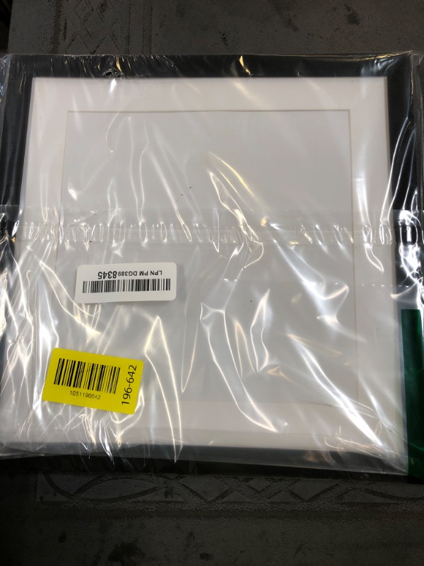 Photo 1 of upsimples 10x10 Picture Frame, Display Pictures 8x8 with Mat or 10 x 10 Without, Wall Hanging Square Frames, Black, 1 Pack