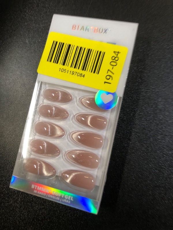Photo 1 of BTArtbox Press On Nails Almond - Spring Cat Eye Press On Nails Medium, French Tip Soft Gel Nails for Daily Nail Art, Fake Nail Extensions In 15 Sizes - 30 Nail Kit, Liquid Radiance