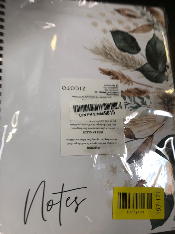 Photo 1 of Aesthetic Spiral Notebook Journal For Women - Cute Dried Floral 10.5" x 8.5" College Ruled Notebook With Large Pockets And Lined Pages - Perfect to Stay Organized and Boost Productivity at Work or