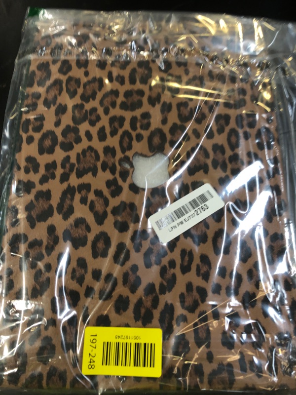 Photo 1 of Seorsok Compatible with MacBook Air 15 inch Case 2023 2024 2025 Release A3241 M4 A3114 M3 A2941 M2 Touch ID,Elegant Leopard Grain Leather Plastic Hard Shell Case with Keyboard Cover,Brown