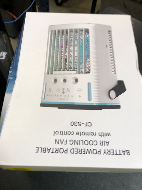 Photo 1 of Battery Powered Air Conditioner 6000mAh,Rechargeable Small Air Conditioner for Room,Personal Air Cooler with Mist,Timer,Light,Portable Mini AC Unit Cooling Fan for Camping,Tent,Car,Desktop,Bedroom