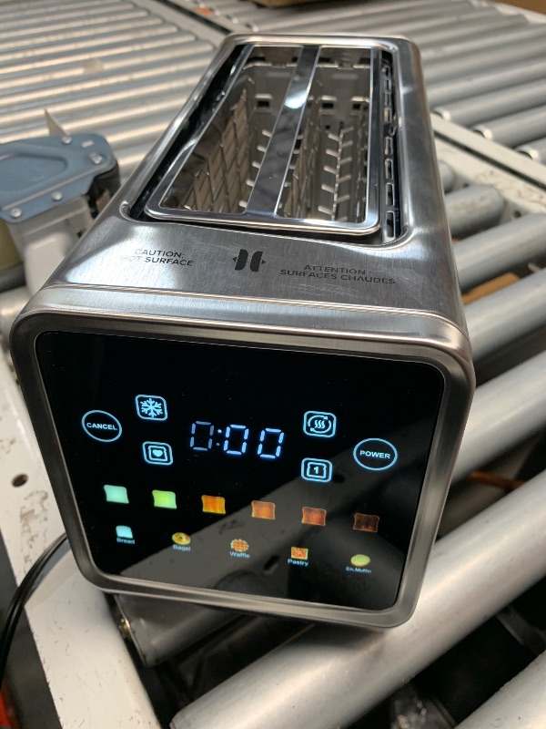 Photo 1 of 4-Slice Smart Toaster with Touch Screen | 1400W Fast Even Toast & Stainless Steel | 2x1.5" Extra-Wide Slots for Bagels | Memory Function, 6 Shade Settings