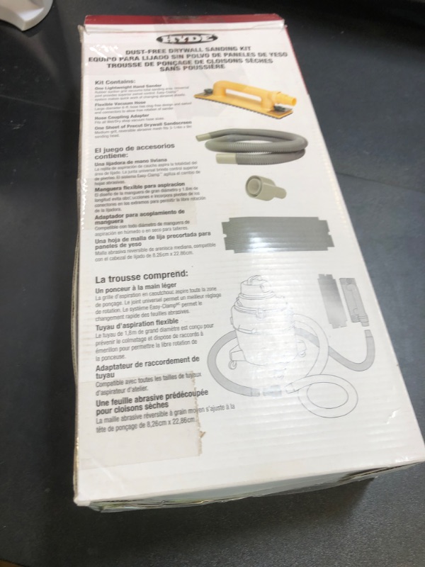 Photo 1 of Hyde Tools 09165 Dust-Free Drywall Vacuum Hand Sander with 6-Foot Hose