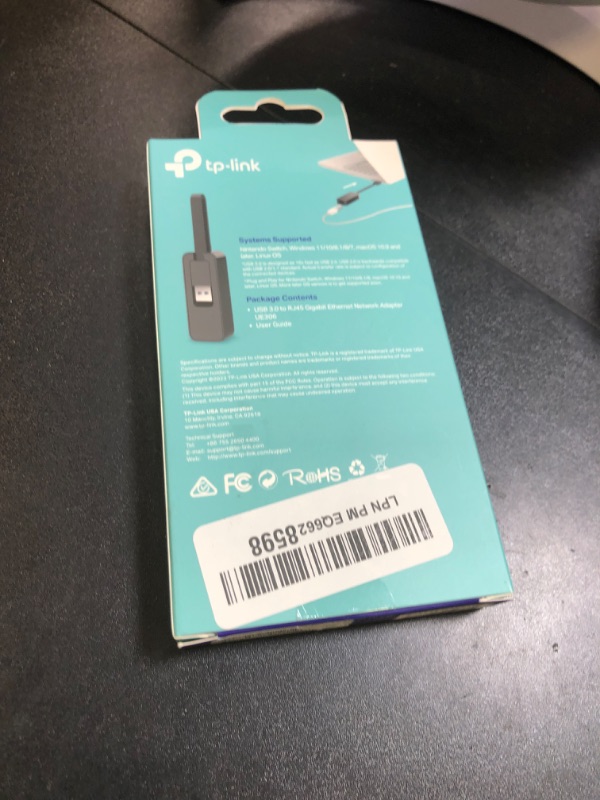 Photo 1 of TP-Link USB to Ethernet Adapter (UE306), Supports Nintendo Switch, 1Gbps Gigabit RJ45 to USB 3.0 Network Adapter, Foldable & Portable Design, Plug and Play, Compatible with Windows, macOS, and Linux