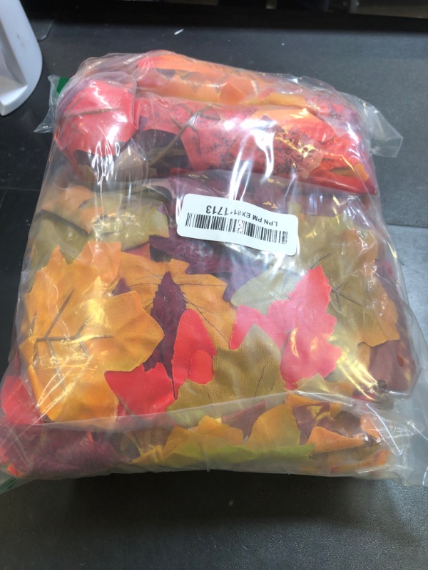 Photo 1 of HENMI 500PCS Artificial Maple Leaves 5 Assorted Mixed Fake Fall Maple Leaf Lifelike Looking Silk Autumn Leaf Garland for Halloween Fall Decor Party Festival Thanksgiving Table Decorations…