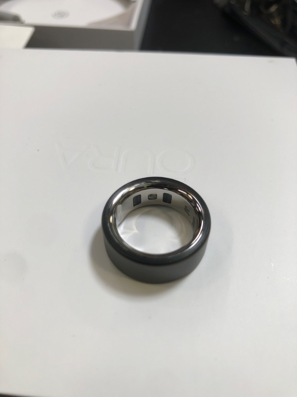 Photo 1 of Oura Ring 4 - Stealth - Size 6 - Smart Ring - Unique Sizing, Not Standard US Ring Sizes - Size First - Sleep Tracking Wearable - Heart Rate - Fitness Tracker - Up to 8 Days of Battery Life