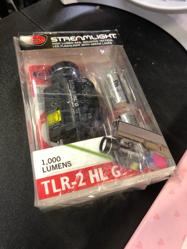 Photo 1 of Streamlight 69265 TLR-2 HL G 1000-Lumen Rail-Mounted Tactical Weapon Light with Integrated Green Aiming Laser, Includes Key Kit for Select Handguns, Black