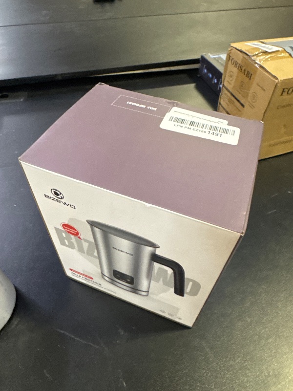 Photo 1 of BIZEWO Milk Frother Electric, Warm and Cold Milk Steamer, 4 IN 1 Automatic Milk Warmer Stainless Steel with Touch Screen for Coffee, Latte, Macchiato, Cappuccino, Hot Chocolate