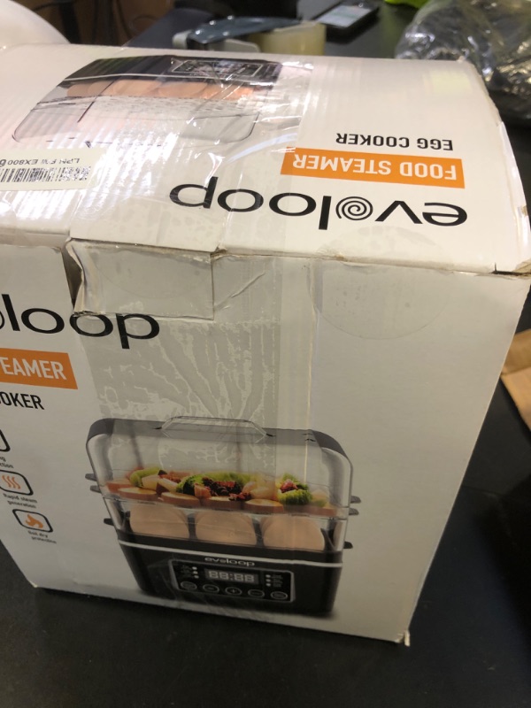 Photo 1 of 2 Tiers Electric Food Steamer for Cooking, 4 QT Digital Multi Vegetable Steamer with BPA-Free Stackable Baskets, Rapid Egg Cooker Egg Steamer with Auto Shut-Off, Ideal for Veggies, Seafood, Rice