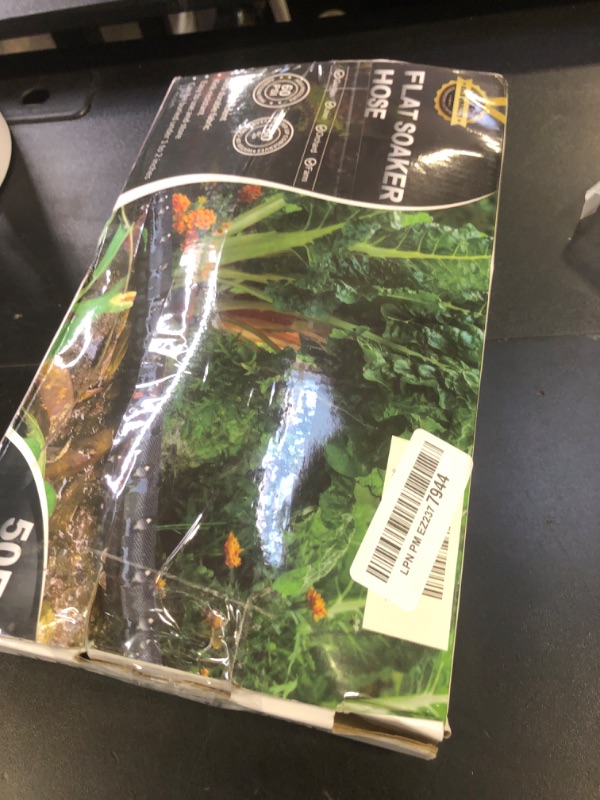 Photo 1 of Soaker hose 50ft, Flat Garden hoses, Drip irrigation hose for garden beds, water hose with holes for flower beds, Saves 80% water