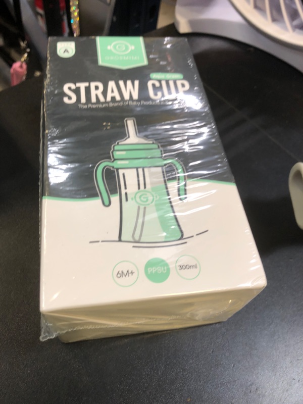 Photo 1 of GROSMIMI Spill Proof no Spill Magic Sippy Cup with Straw with Handle for Baby and Toddlers, Customizable, PPSU, BPA Free 10 oz (Aqua green)