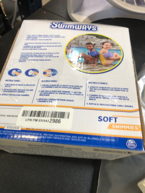 Photo 1 of Swimways Soft Swimmies Toddler Floaties, Learn-to-Swim Inflatable Pool Floats & Arm Floaties, Swimming Pool Accessories for Kids Aged 3-5, Blue