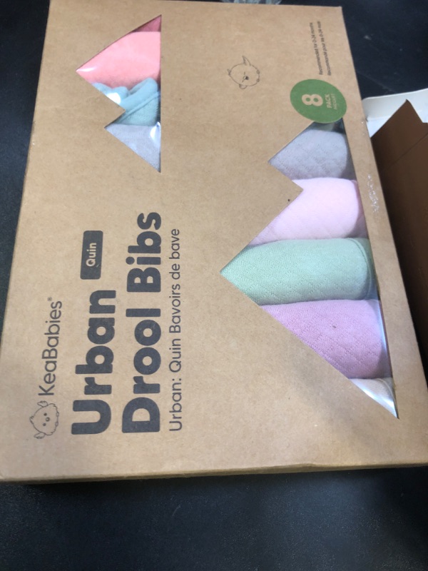 Photo 1 of 8-Pack Organic Baby Bibs for Girls, Boys - Quilted Cotton Cloth Baby Drool Bibs for Drooling and Teething Toddler, Newborn, Infant, Soft & Super Absorbent (Muted Pastel)