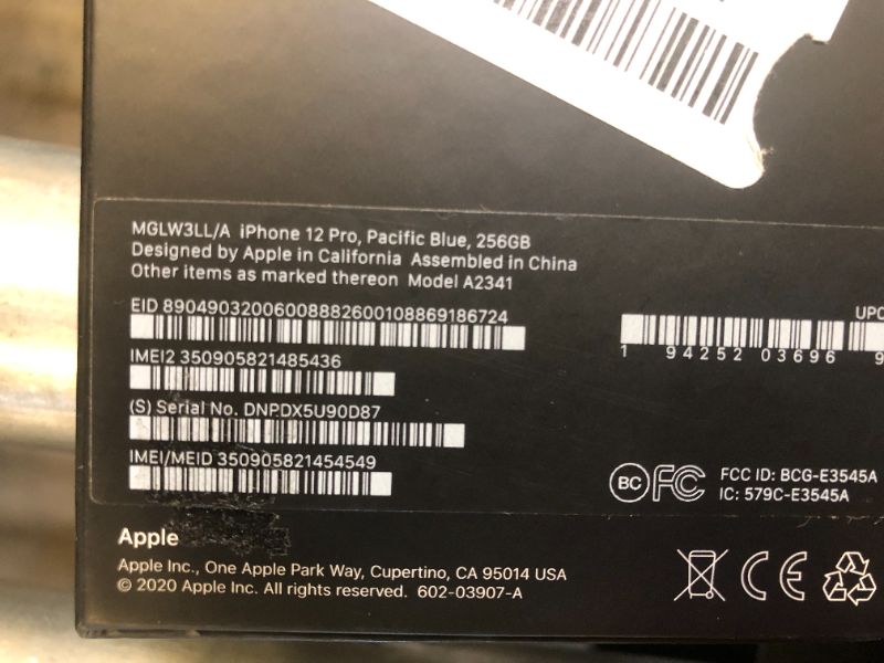 Photo 1 of -NON FUNCTIONAL PARTS ONLY- Apple iPhone 12 Pro (256GB, Pacific Blue) [Locked] + Carrier Subscription