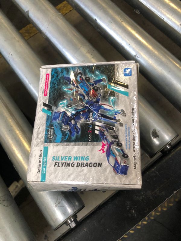 Photo 1 of Intoypad Collision Transforming Dinosaur Car Toy, 2 Magnetic Cars Transform into Dinosaur Toys for Kids Toddler Fun Deformation Robot Dino Car Christmas Birthday Gift Toys for Boys Girls(Blue Dragon)