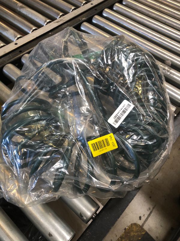 Photo 1 of Lightweight EVA Recoil Garden Hose: Retractable Coil Water Hoses with 3/4" GHT Solid Brass Fittings - Corrosion Resistant for Outdoor Lawn Boat (50FT, Green)