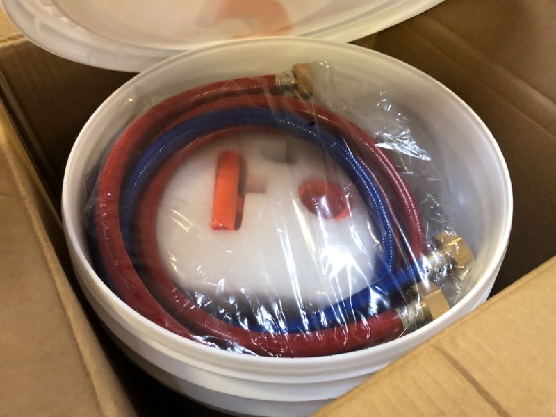 Photo 1 of VEVOR Tankless Water Heater Flushing Kit, Includes Efficient Pump & 3.7 Gallon Pail & 2 Hoses, Wrench and Adapter for Quick Install, Easy to Start Water Heater Flush Descale Kit Anti-corrosion
