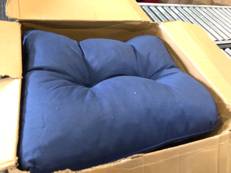 Photo 1 of IPYNBAP Bench Cushion for Outdoor Furniture, 48x18x5 Inch, Waterproof Outdoor Bench Cushion, Tufted Bench Seat Cushion, Fade-Resistant Bench Pillow, Patio Bench Pad for Outdoor/Indoor Chair, Navy Blue