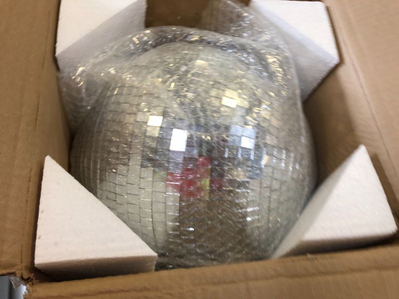 Photo 1 of Mirror Disco Ball Sumono 12 Inch Mirror Ball Lightning Ball with Hanging Ring for DJ Club Stage Bar Party, Wedding Holiday Decoration
