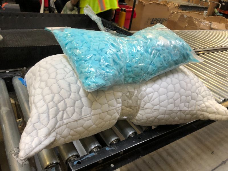 Photo 1 of Side Sleeper Pillow for Neck and Shoulder Pain Relief, Cervical Neck Support Pillow for Side Sleepers, Cooling Shredded Memory Foam Pillows for Hot Back Sleepers, Adjustable Curved Queen Bed Pillows