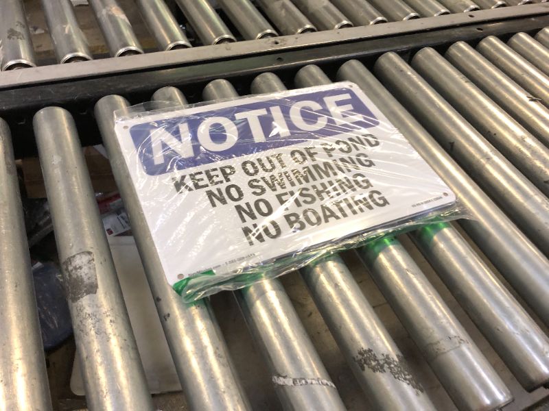 Photo 1 of (2 Pack) Keep Out Of Pond No Swimming No Fishing No Boating OSHA Notice Sign 14 Inch X 10 Inch Indoor/Outdoor Rust-Free Aluminum Metal Signs for Workplace, Workshop, and Construction Site