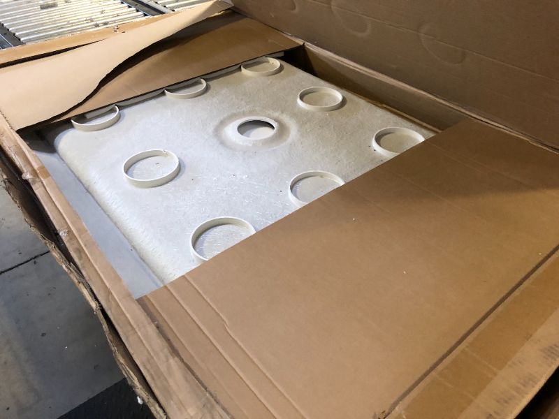 Photo 1 of DreamLine SlimLine 32 in. D x 54 in. W x 2 3/4 in. H Center Drain Single Threshold Shower Base in White, DLT-1132540
