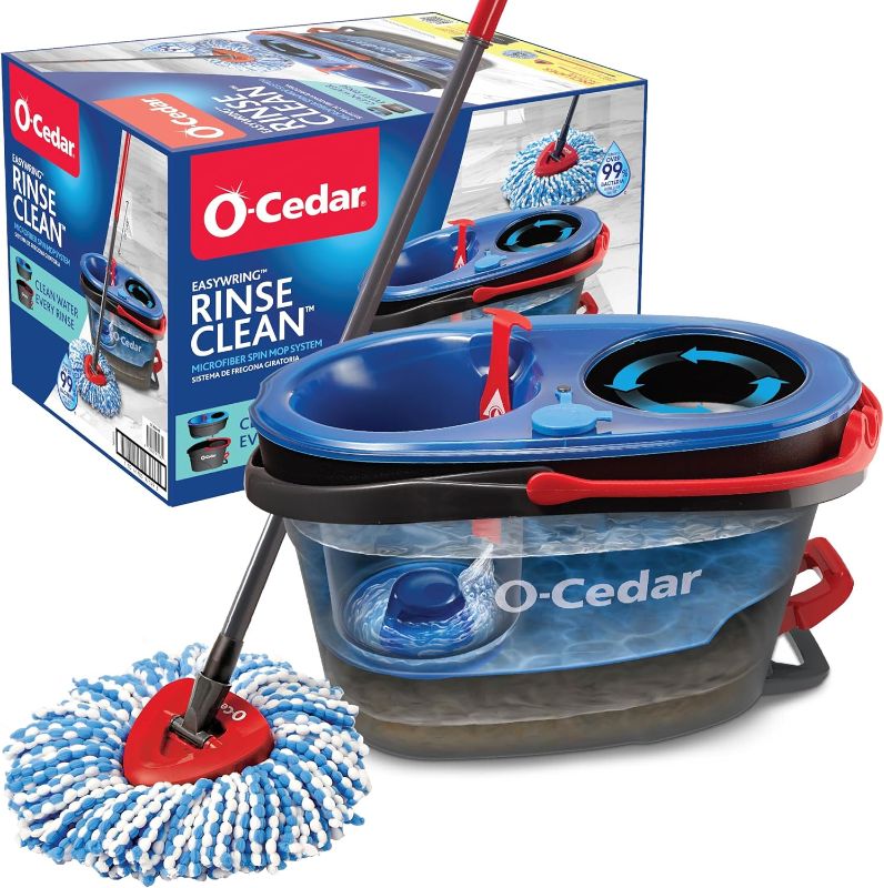 Photo 1 of O-Cedar RinseClean Spin Mop & Bucket System | Clean with Clean Water | Removes 99% of Bacteria
