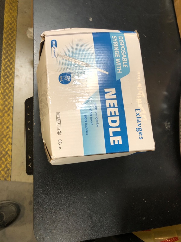 Photo 1 of 100 Pack Disposable 3ml/cc Lab Syringes with 23Ga 1 Inch Needle Luer Lock, Individually Sealed Packed