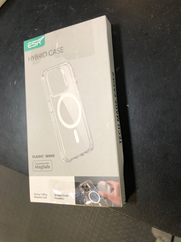 Photo 1 of ESR for iPhone 15 Pro Max Case, Compatible with MagSafe, Military-Grade Protection, Yellowing Resistant, Scratch-Resistant Back, Magnetic Phone Case for iPhone 15 Pro Max, Classic Series, Clear