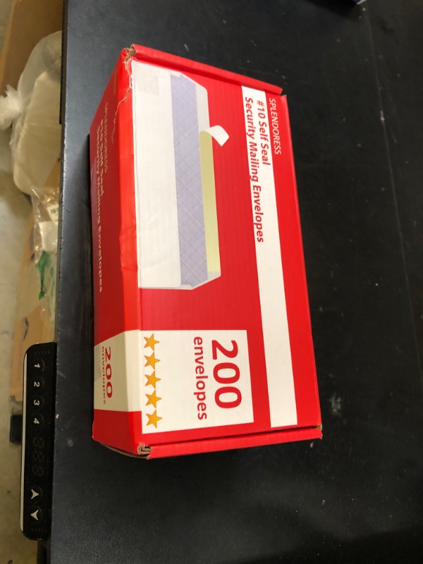 Photo 1 of #10 Envelopes Letter Size Self Seal | 200 Business Mailing Security Peel and Sealing Envelope | 100% Tinted | no 10 White Windowless Legal Regular Plain Envelops Pack | 4-1/8 x 9-1/2 Inches | 24 LB