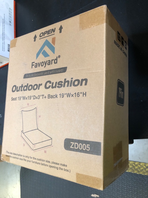Photo 1 of Favoyard Outdoor Seat Cushion Set 19 x 19 Inch Waterproof & Fade Resistant Patio Furniture Cushions with Removable Cover Deep Seat & Back Cushion with Handle and Adjustable Straps for Chair Sofa Couch