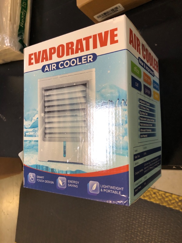 Photo 1 of Portable Air Conditioners Fan, Evaporative Air Cooler, USB Personal Mini Air Conditioner with 3 Wind Speeds & 3 Timers Touch Screen Desktop Cooling Fan for for Home Room Camping Car Office