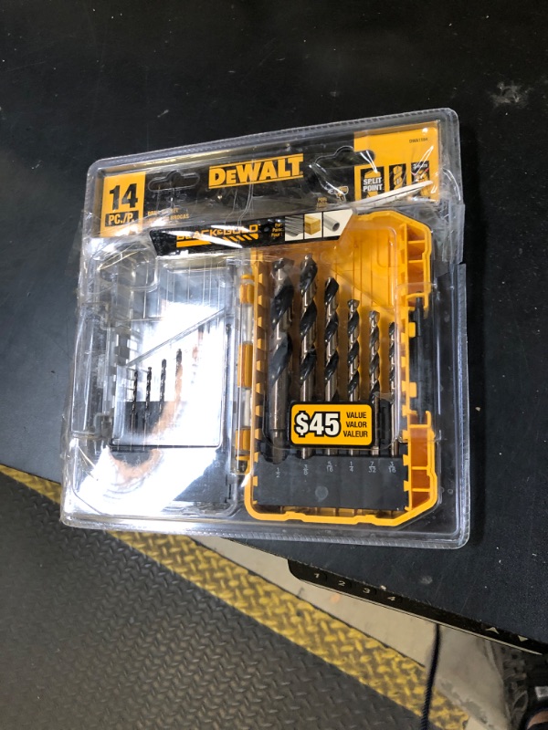 Photo 1 of DEWALT Drill Bit Set, 14-Piece, 135 Degree Split Point, For Plastic, Wood and Metal (DWA1184)