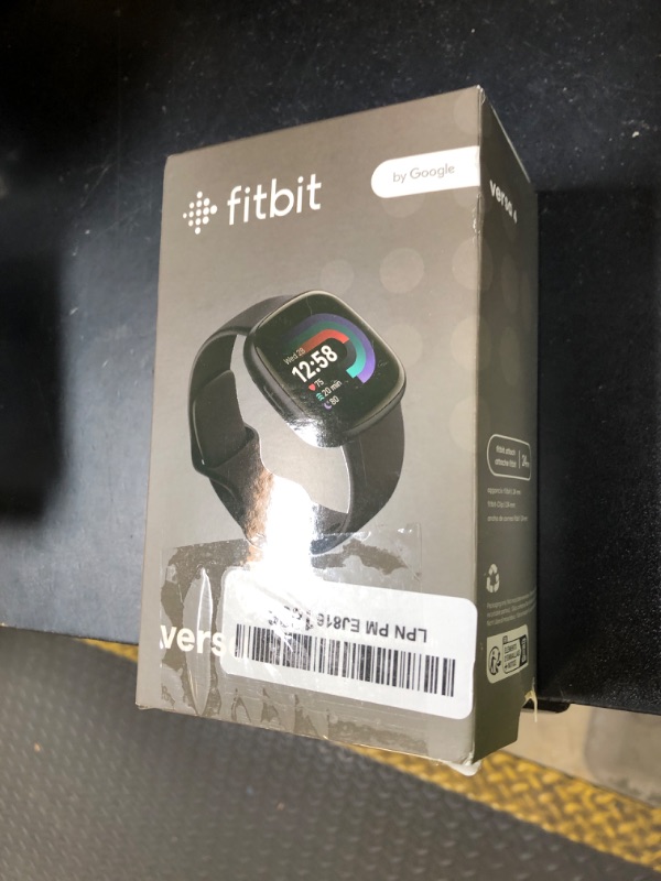 Photo 1 of Fitbit Versa 4 Fitness Smartwatch with Daily Readiness, GPS, 24/7 Heart Rate, 40+ Exercise Modes, Sleep Tracking and more, Black/Graphite, One Size (S & L Bands Included)