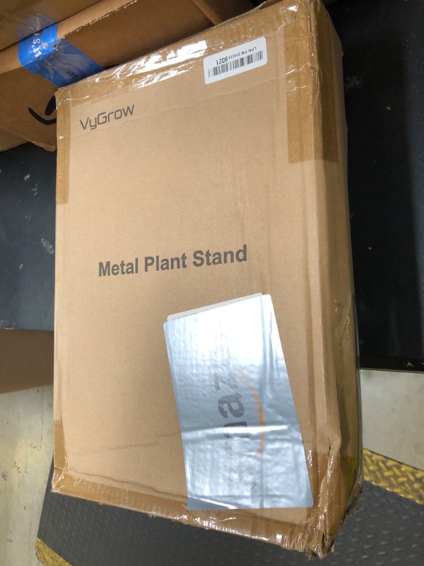 Photo 1 of VyGrow Plant Stand, 3 Tier Plant Shelf for Indoor Outdoor, Heavy Duty Metal Outdoor Plant Stand Holder Rack for Living Room Balcony and Garden, Black