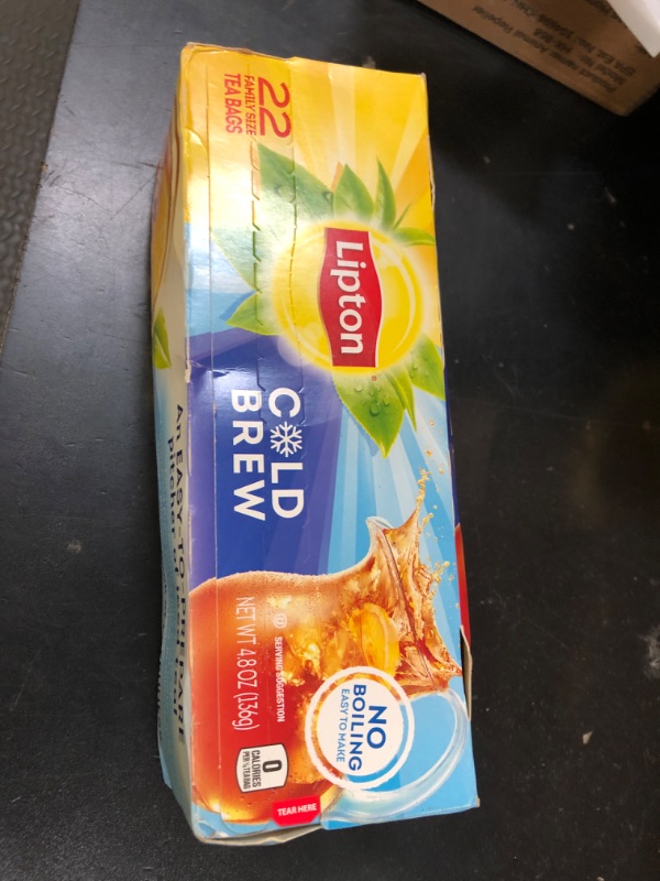 Photo 1 of Lipton Cold Brew Iced Tea Bags, Family Size Zero Calories, Easy-To-Make with no boiling needed, 22 Total Tea Bags