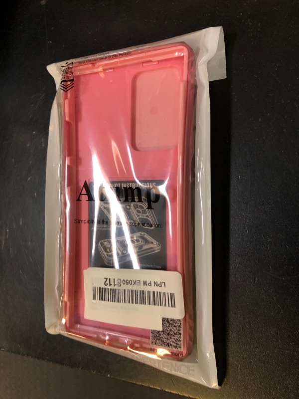 Photo 1 of for Samsung Galaxy Note 20 Ultra Case with 2PCS Screen Protector, Build in 360° Rotating Ring Kickstand, Military Grade Protective Cover for Note 20 Ultra Phone, Pink