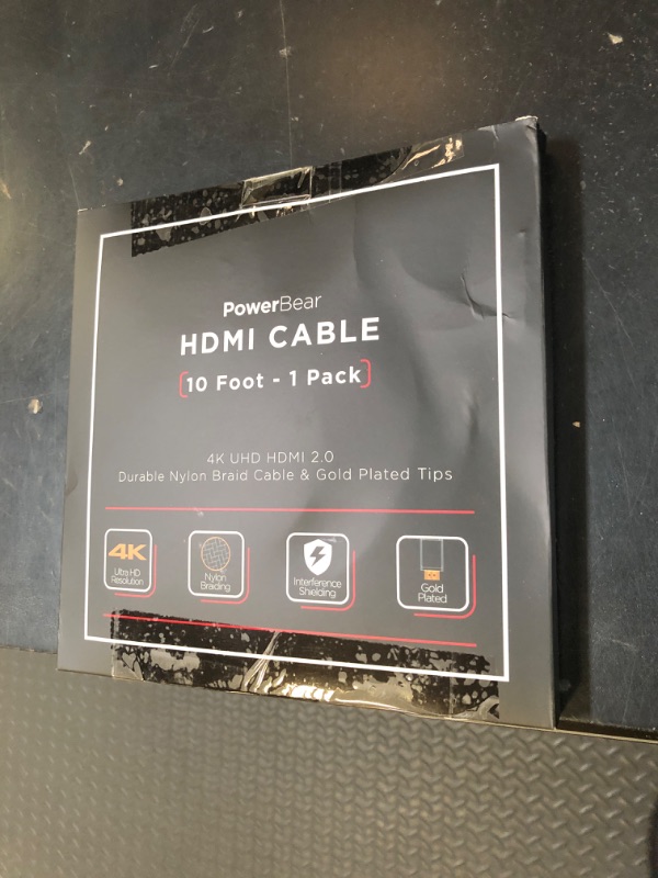 Photo 1 of PowerBear 4K HDMI Cable 10 ft | High Speed Hdmi Cables, Braided Nylon & Gold Connectors, 4K @ 60Hz, Ultra HD, 2K, 1080P, ARC & CL3 Rated | for Laptop, Monitor, PS5, PS4, Xbox One, Fire TV, & More