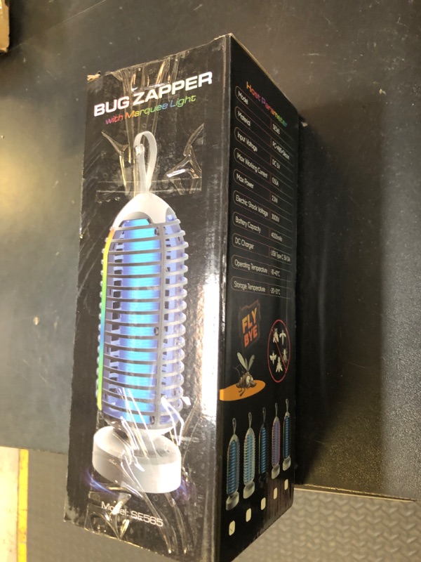 Photo 1 of Bug Zapper Outdoor Indoor, 3000V Electric Mosquito Zapper with 4000mAh Rechargeable Battery, Waterproof Mosquito Killer, 3-in-1 Marqueen Light, Camping Lantern & Fly Zappers for Home, Patio, Garden