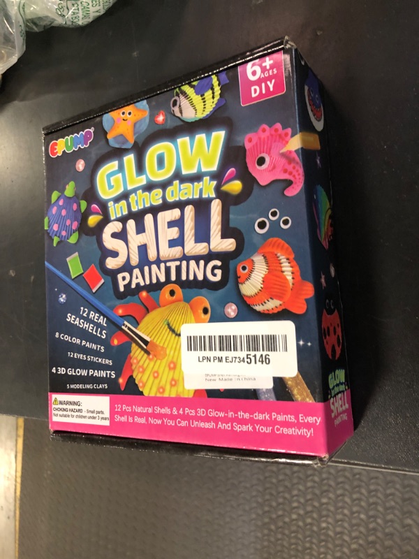 Photo 1 of EPUMP Shell Painting Kit for Kids - Glow in The Dark Arts and Crafts Supplies Kits for Girls Boys - Kids Activities Creative Art Set Birthday Gifts DIY Paint Toys for Age 6 7 8 9 10 11 12 Years Old