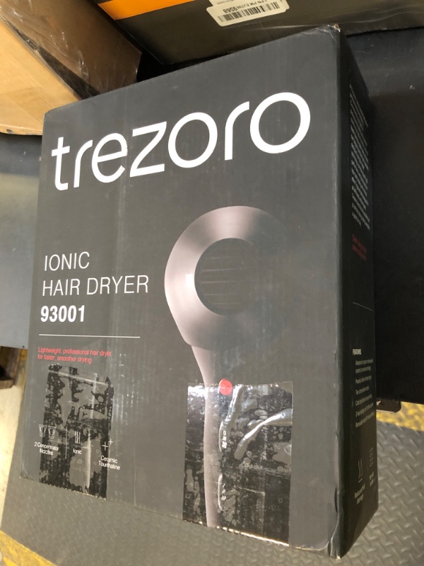 Photo 1 of TREZORO Professional Ionic Hair Dryer for Salon - 2200W Powerful Blow Dryer - Lightweight Travel for Normal & Curly Hair Includes Volume Styling Nozzle