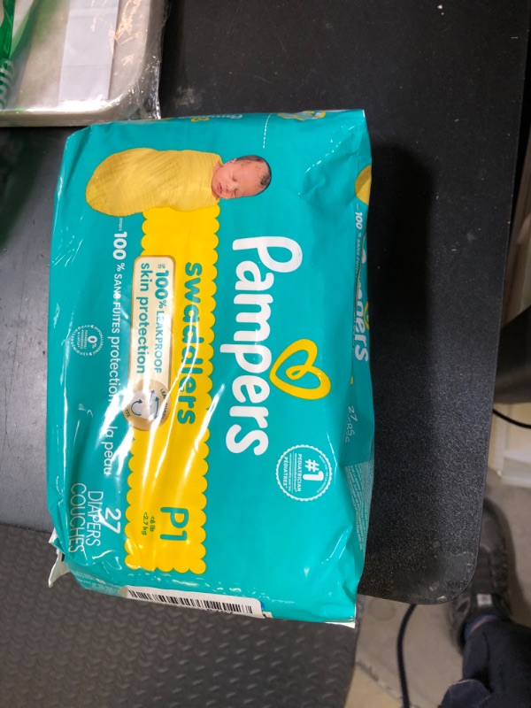 Photo 1 of Pampers Baby Diapers - Swaddlers - Size P1, 27 Count, Ultra Absorbent Disposable Preemie Diaper