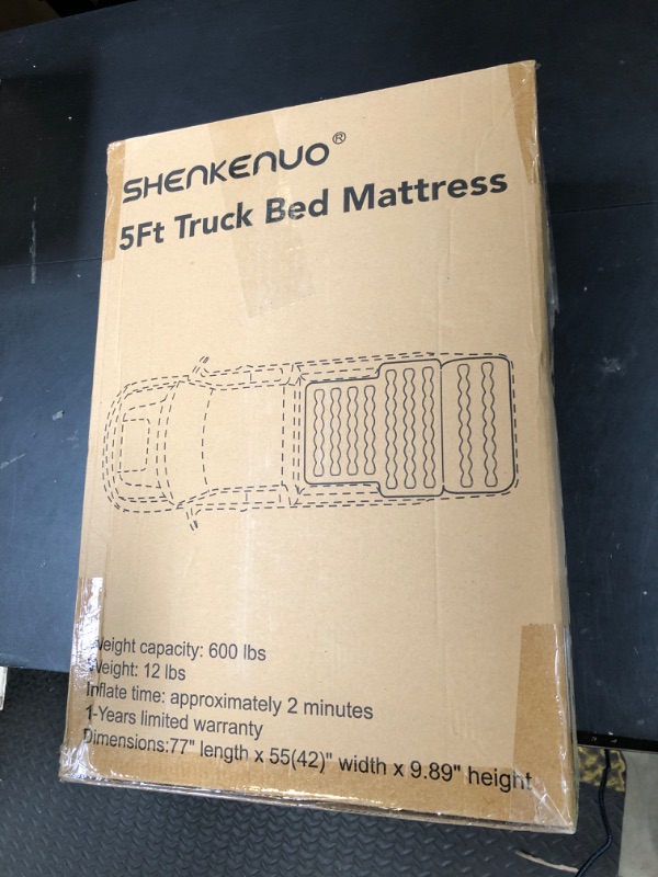 Photo 1 of Inflatable Truck Bed Air Mattress for Tacoma (2001-2024) & Jeep Gladiator JT (2019-2024) | 5ft-5.5ft Camping Mattress with 600lbs Capacity, 300D Oxford Fabric, Anti-Slip Design for Truck Bed Camping