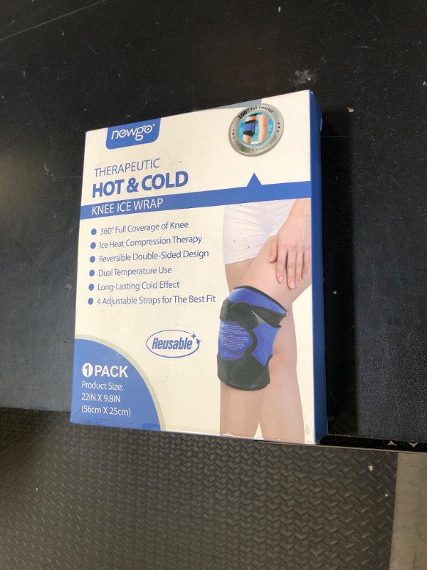 Photo 1 of NEWGO Ice Pack for Knee Injuries Reusable, Knee Ice Pack Wrap Around Entire Knees for Replacement Surgery Recovery, Gel Cold Pack Wrap for Meniscus Tear, ACL, Swelling Pain Relief - Black